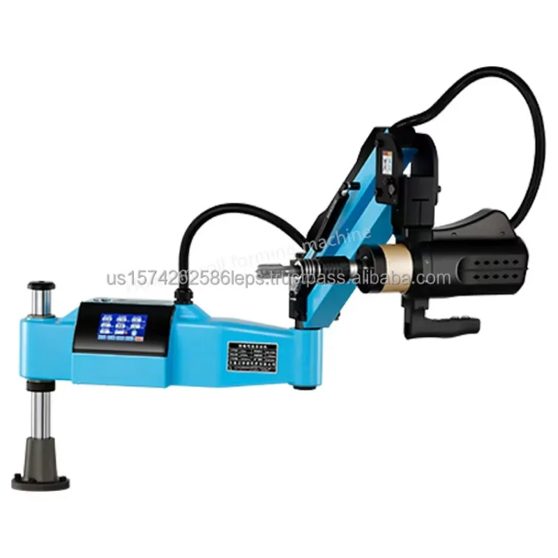 Portable tapping machine designed for flexible use in various threading locations across worksites