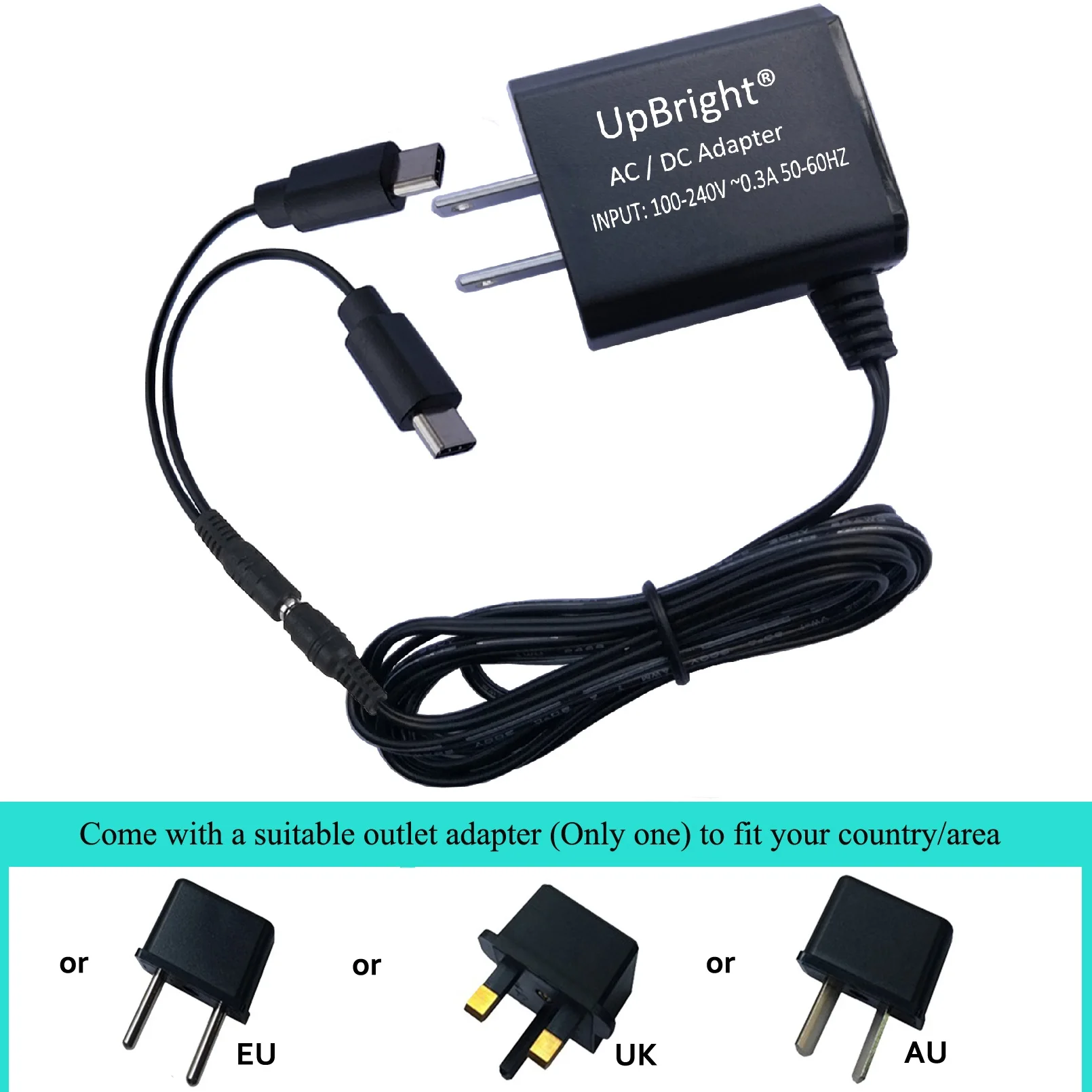 Dualer USB-C-Stecker, 5 V AC-Adapter für Hyperice Normatec Go ALJ7 68100 001-00, dynamische Luftkompression, tragbares 1 A Netzkabel-Ladegerät