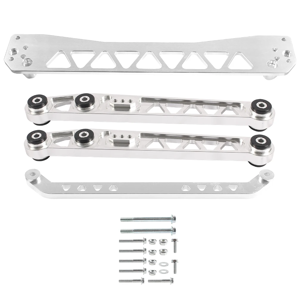 Rear Lower Control Arms LCA with Rear Lower Tie Bar with Rear Subframe Brace For 1996-2000 Honda Civic EK