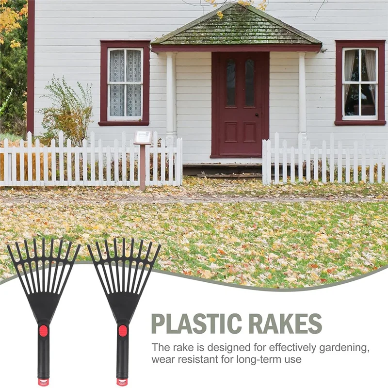 ABAE-Gardening Hand Rake Hand Tiller Small Garden Rake Forgardening Short Handle Rake Forcultivating Loosening Soil Spreading