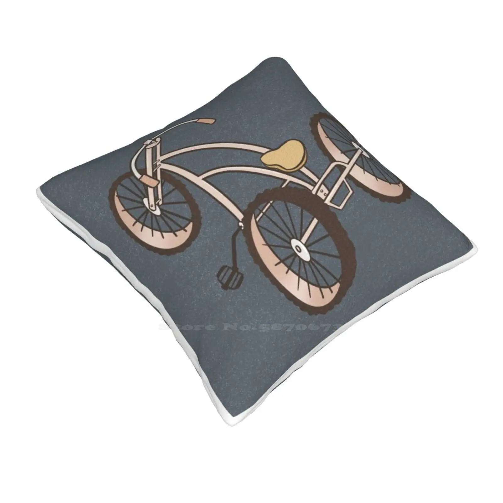 Tricycle Funny Cute Decor Square Pillowcase Bike Cute Tricycle Bicycle Series Wheels Vehicle Sport