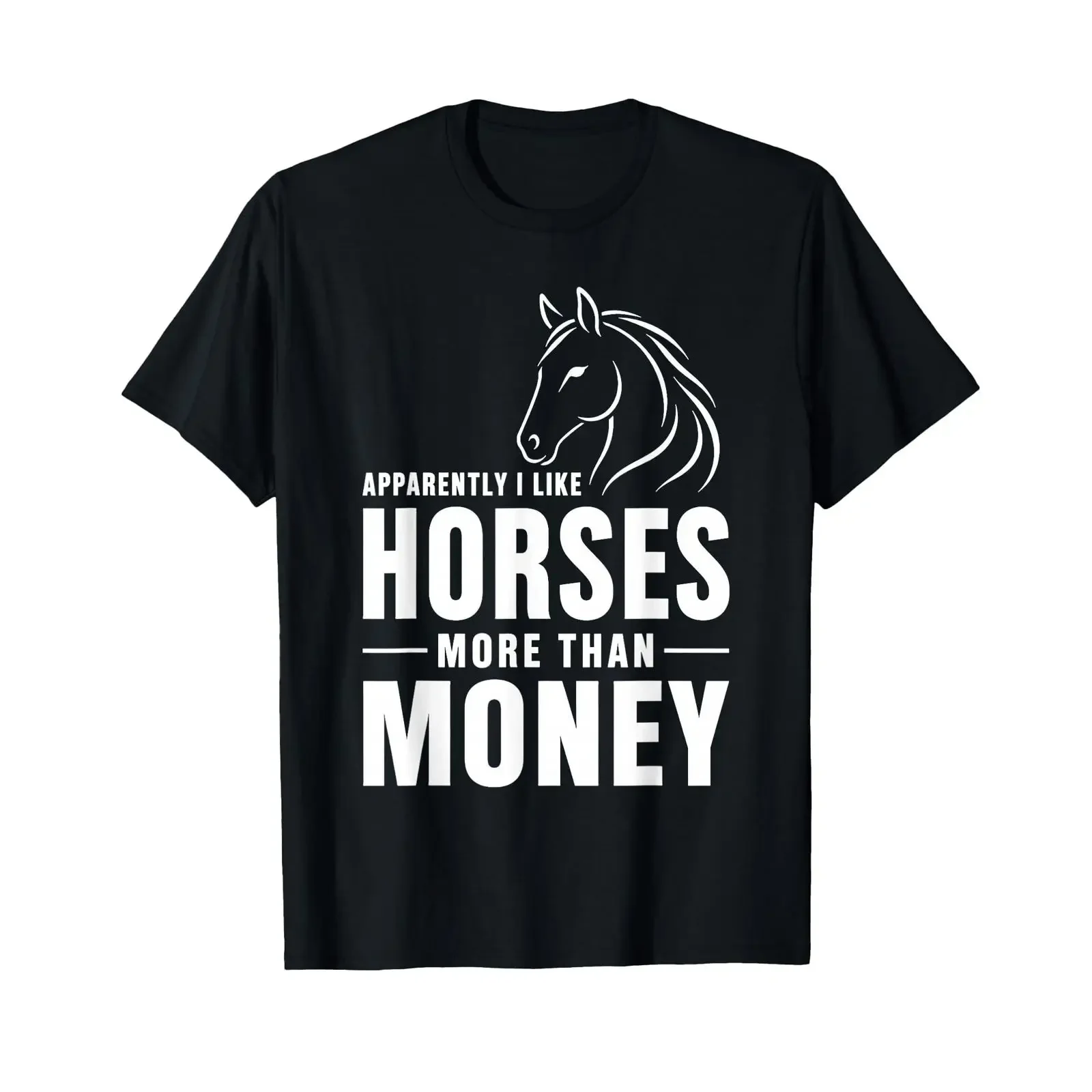 Horse riding Apparently I like horses more than money T shirt vintage Washed Versatile Top For Everyday Wear Slightly Casual