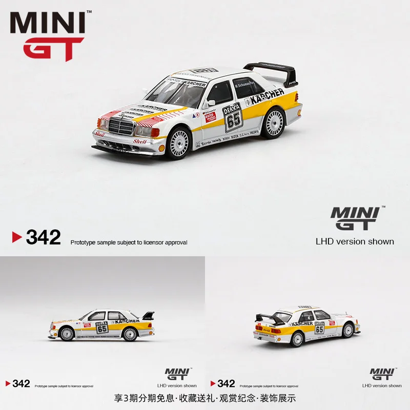 TSM MINI GT #342 1:64 Benz  190E EVO2 II 65 AMG 2.5-16 Die-cast alloy car model collection display gifts