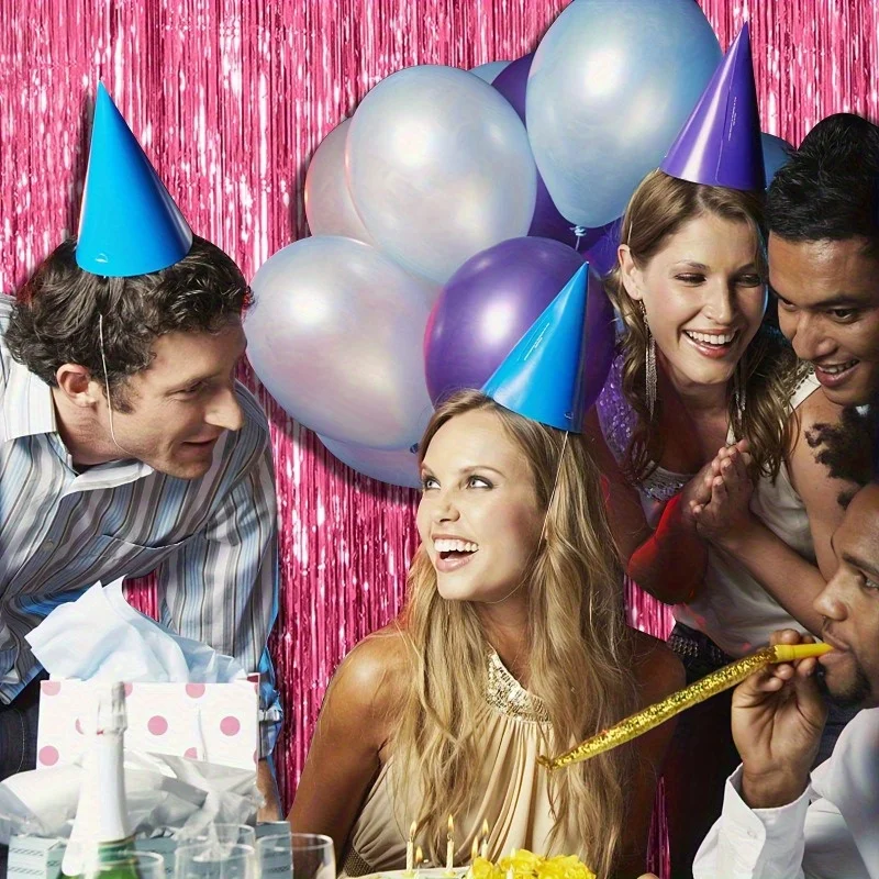 1/2/3 قطعة ستارة المطر الوردي تألق خلفية حفلة زخرفة خلفية التصوير الدعائم زينة حفل زفاف عيد ميلاد #4