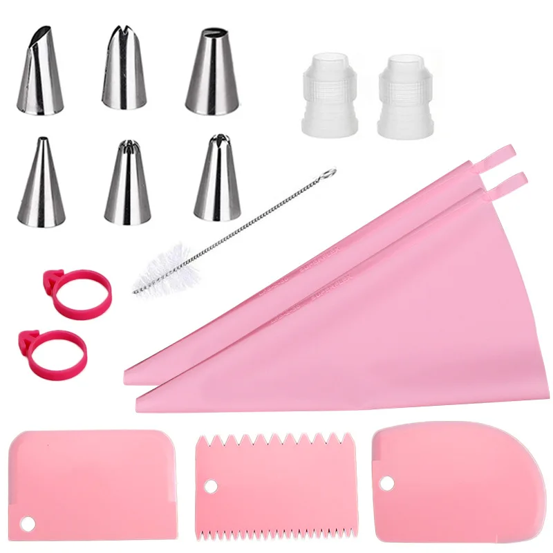 

16pc Sets Silicone Pastry Bag lcing Piping Tips Nozzle And Bakery Accessories Decoration Kitchen Tools Confectionery Equipment