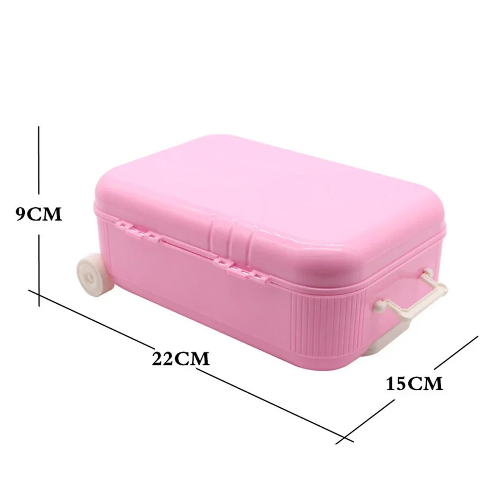 I bambini fanno finta di giocare a truccare il Set di giocattoli principessa rosa trucco bellezza sicurezza Kit Non tossico giocattoli ragazze che vestono la scatola da viaggio scorrevole cosmetica