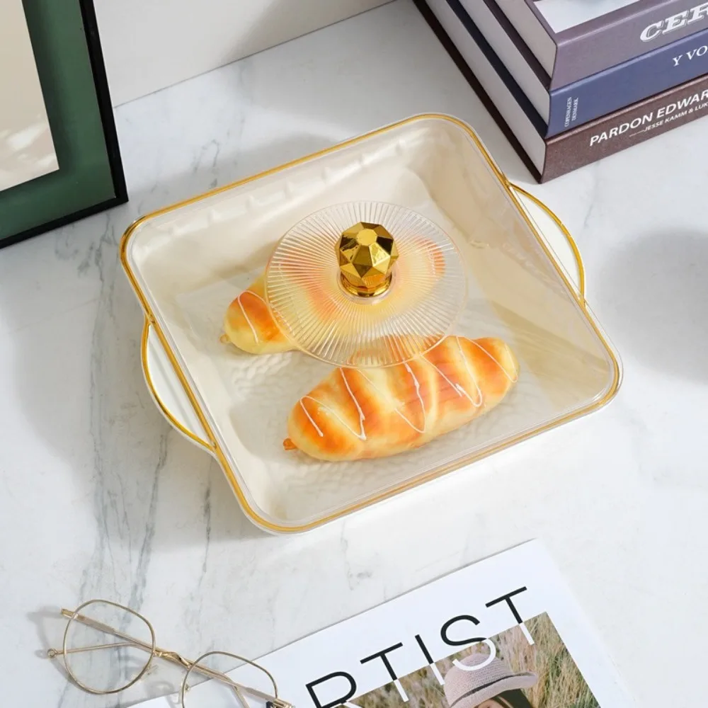 

Прозрачный фуршетный поднос для еды большой емкости с крышкой, тарелка для фруктов, устойчивый к падению пластиковый ящик для хранения