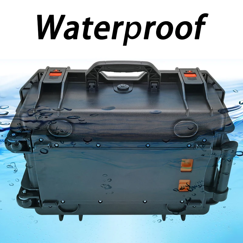 Pull Rod Toolbox Waterproof Plastic Handheld Toolbox Multifunctional Portable Tool Case Tough Build Toolboxes with Lock Hole