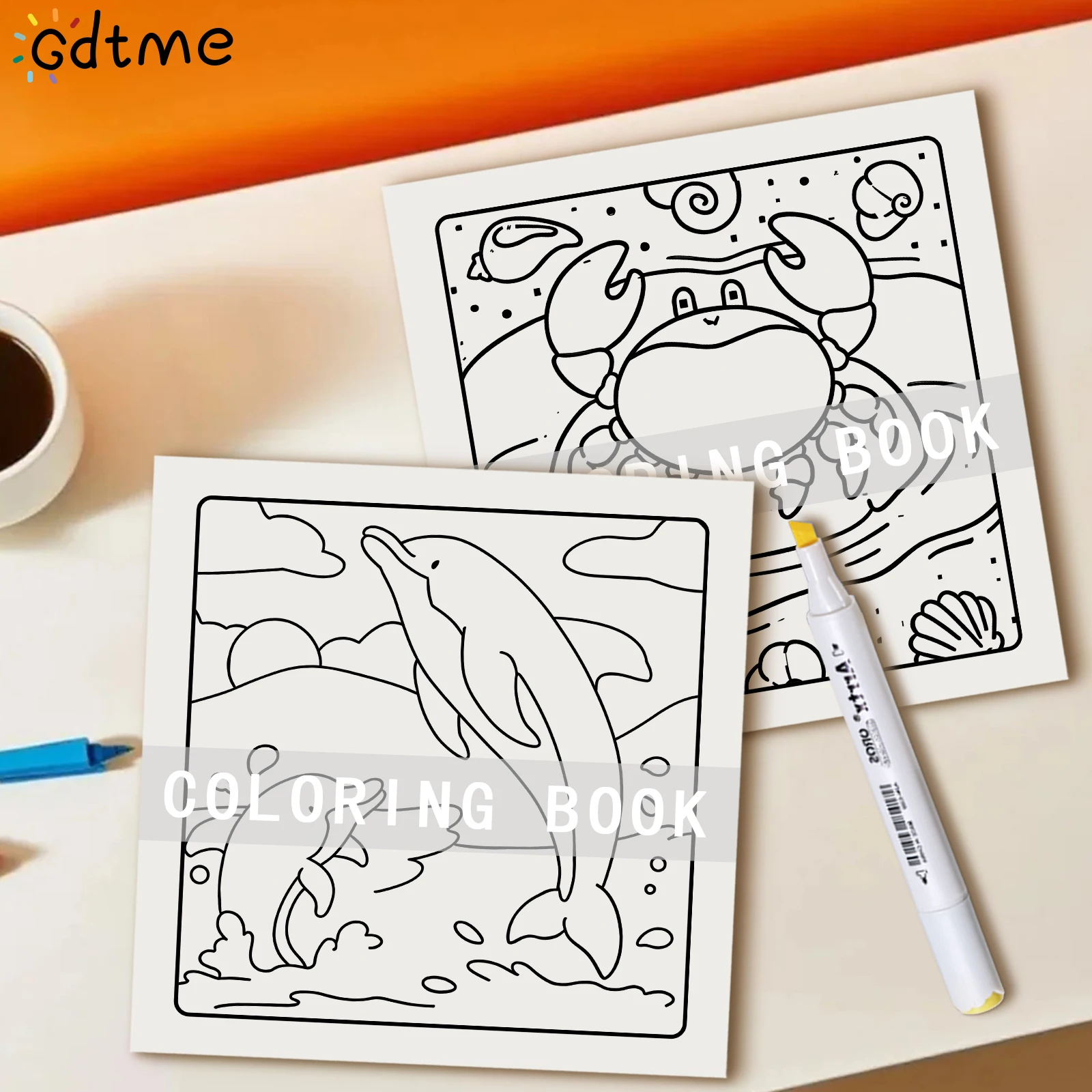 OCEAN CUTE Malbuch mit kräftigen, einfachen Mustern für Erwachsene, süßes Zeichenbuch, perfektes Geschenk für Party und Geburtstag – Detail 8