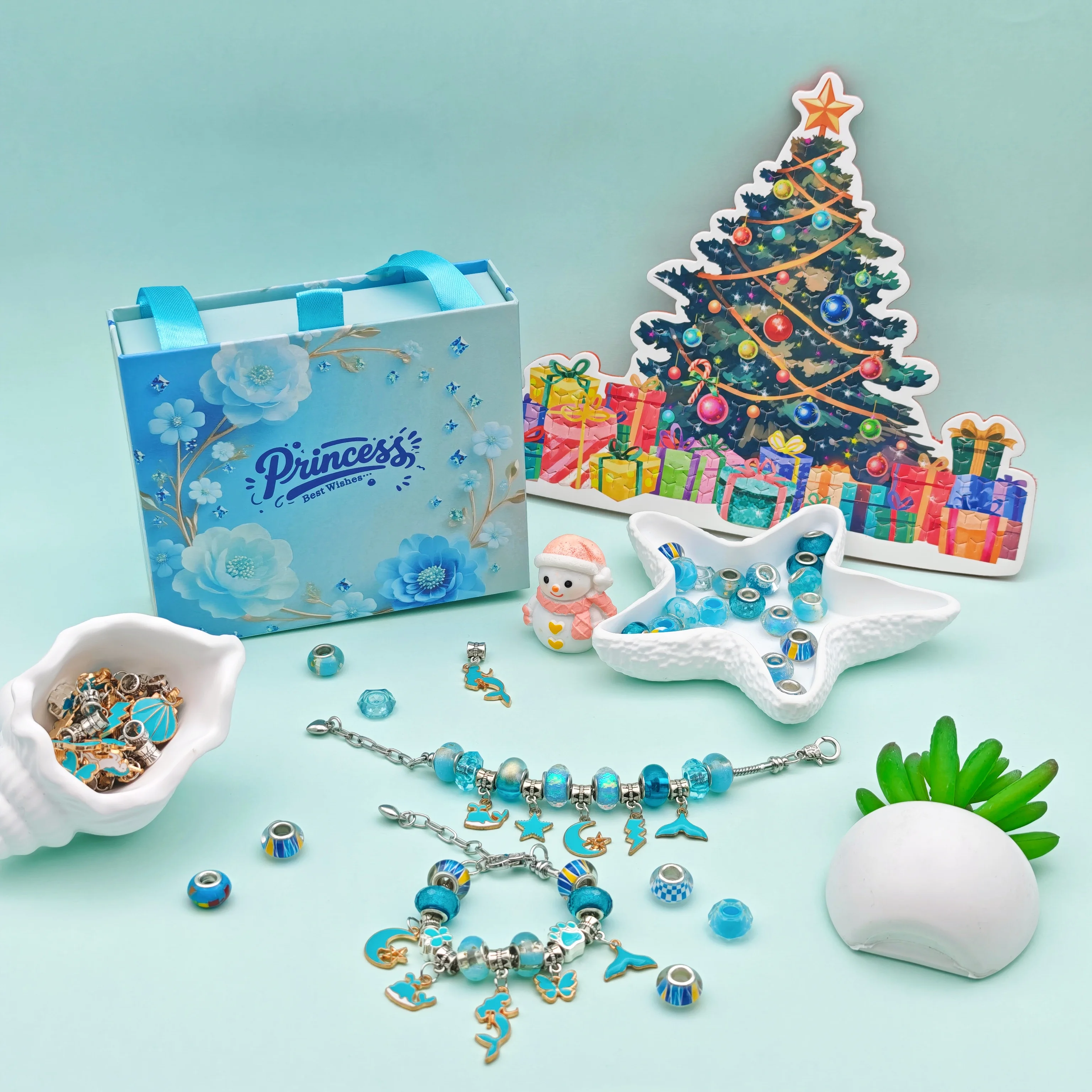 Il nuovo kit per l'artigianato di gioielli a tema blu da 67 pezzi è perfetto per l'artigianato di compleanno, Natale e set di gioielli di Capodanno 2026