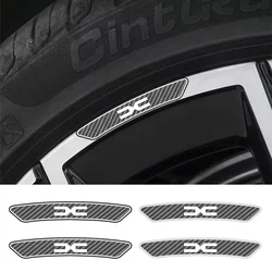 4pcs Carbon Fiber Car Badges Wheel Rims Badge Hub Stickers For Dacia Duster Logan MCV Sandero Stepway Dokker Lodgy Accessories