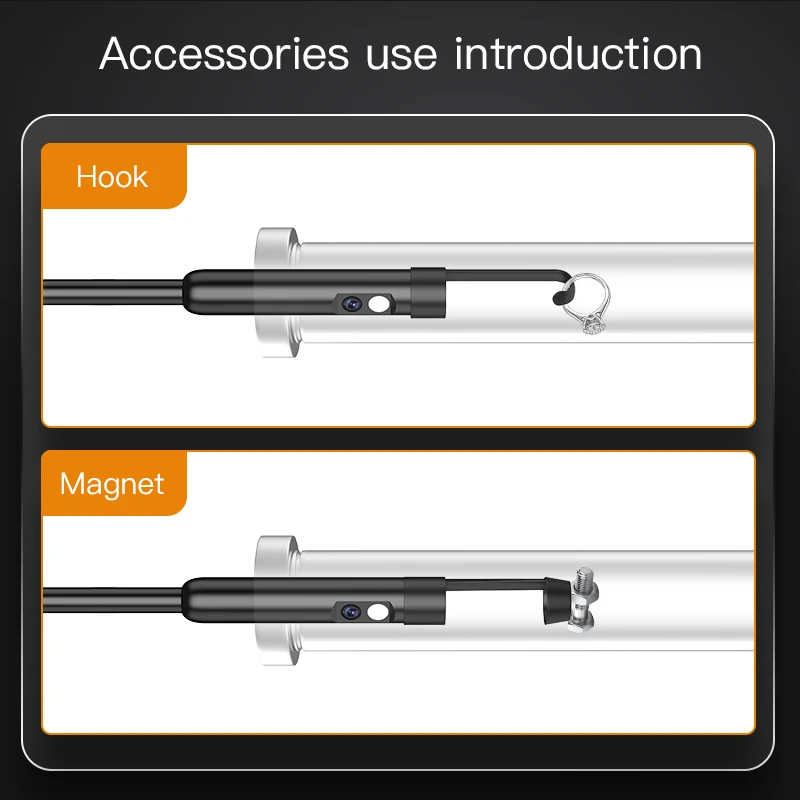 Imagem -06 - Dual Lens Piping Endoscopia Câmera Micro Câmera Sewer Industrial Endoscópio Pipeline Borescope Impermeável para o Reparo do Carro 2600mah