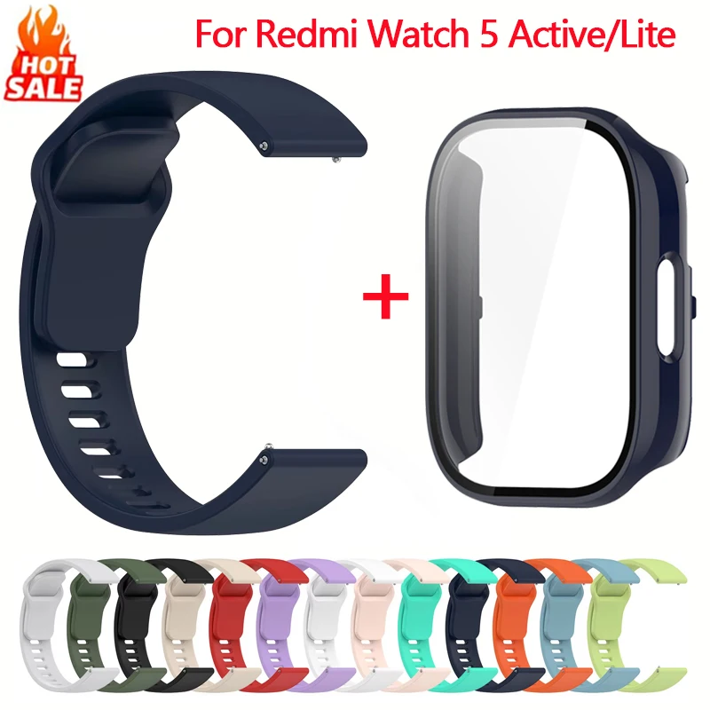 Bracelet en Silicone + étui pour Xiaomi Redmi Watch 5, accessoires de montre intelligente, Bracelet de Sport pour Redmi watch5 Active/Lite 2030