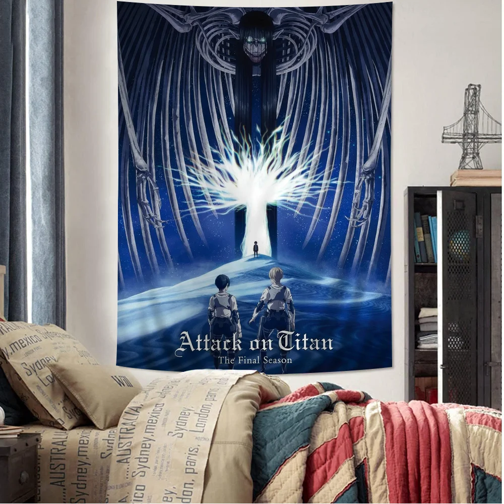 

Attack On Titan Anime Tapestry Indian Buddha Wall Decoration Witchcraft Bohemian Hippie Wall Hanging Sheets