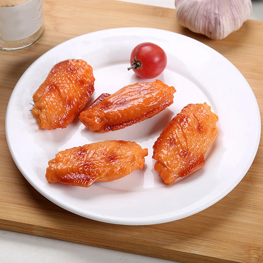 

3Pcs Realistic Chicken Wing PVC Decor Lifelike Artificial Food Photo Prop Display Home Embellishment Fake Food