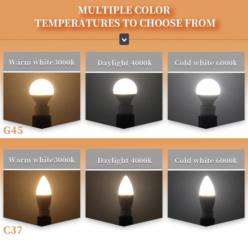 100 قطعة/الوحدة C37 G45 البسيطة LED شمعة لمبة ضوء 7 واط 3 واط التيار المتناوب 220 فولت E14 E27 B22 قاعدة ضوء وميض خالية مناسبة لدراسة لامبارا Led