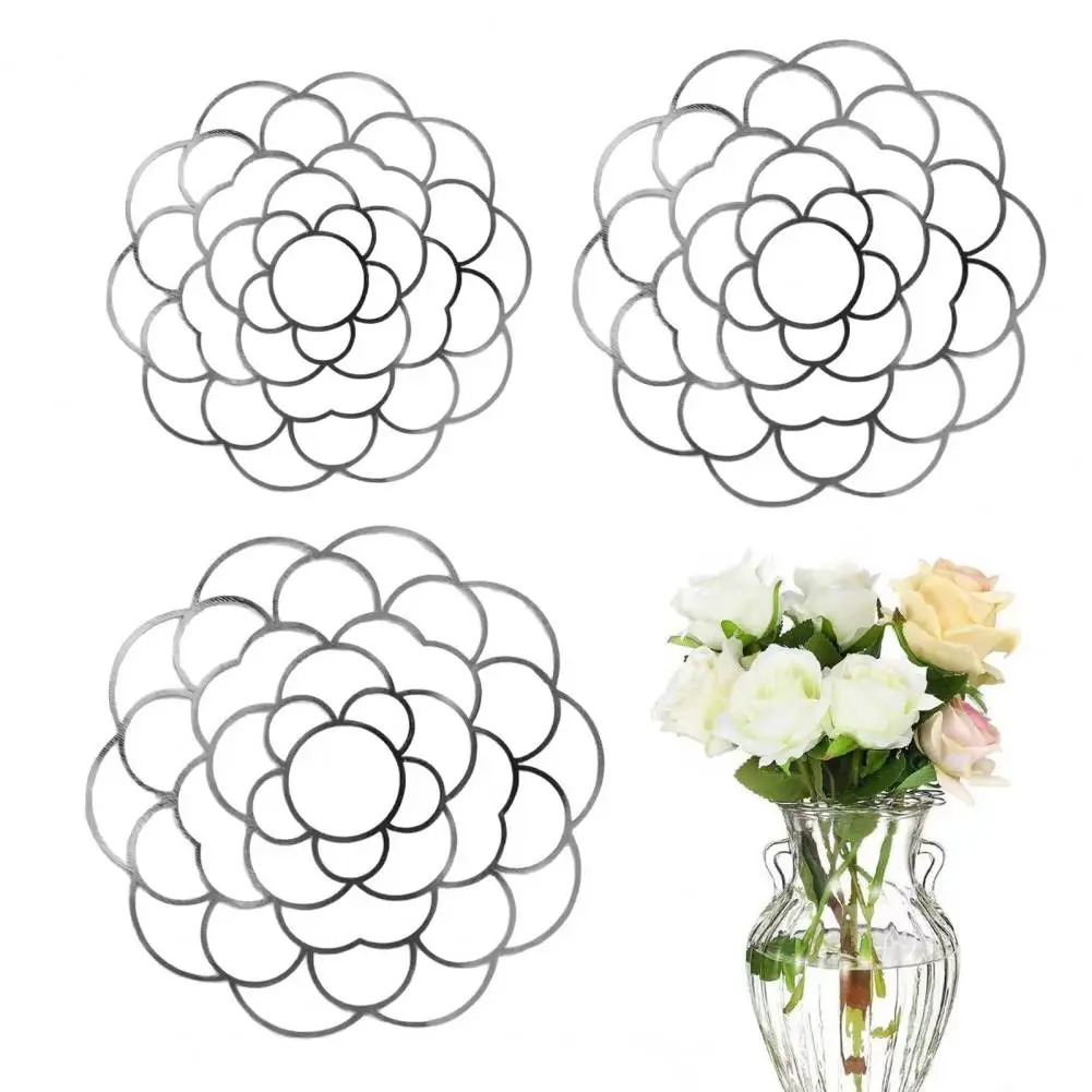 Stainless Steel Flower Grid Floral Grid Vase Insert Stainless Steel Floral Grid Organizer for Vases Bouquets Dining Table