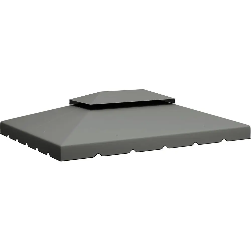 13ft x 10ft Double Vented Gazebo Top Cover - Light Gray for Outdoor Patio