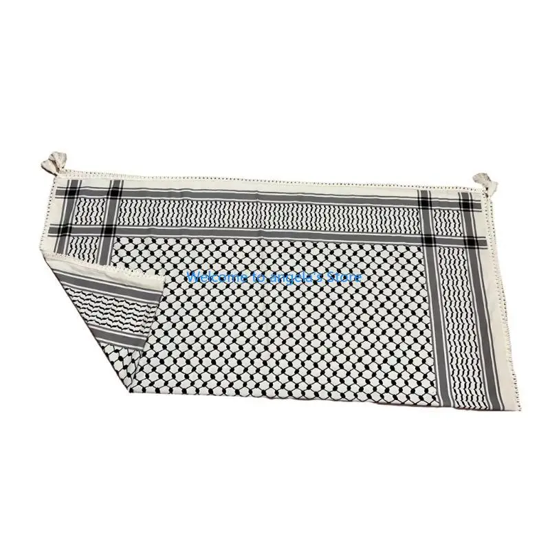 

X4yc для взрослых арабский стиль пыльно -проницаемый шарф с решетчатым рисунком на открытом воздухе Keffiyeh Head Scarf