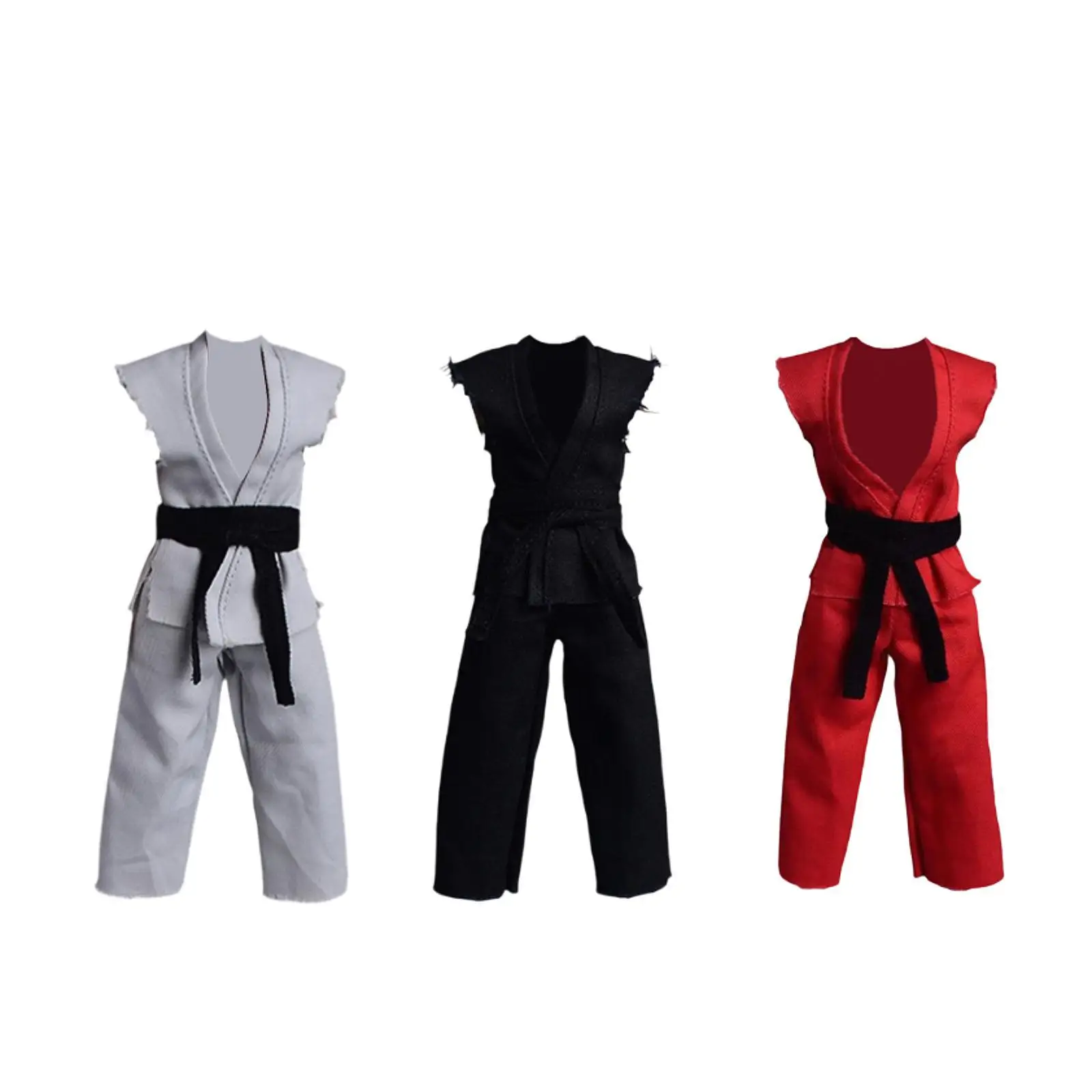 ชุดกิโมโนสำหรับตุ๊กตาแอคชั่นฟิกเกอร์ขนาด 1/12  งานแฮนด์เมด อุปกรณ์เสริม DIY ชุดแต่งตัวตุ๊กตาจิ๋ว  ชุดยูโดสำหรับตุ๊กตาขนาด 6 นิ้ว