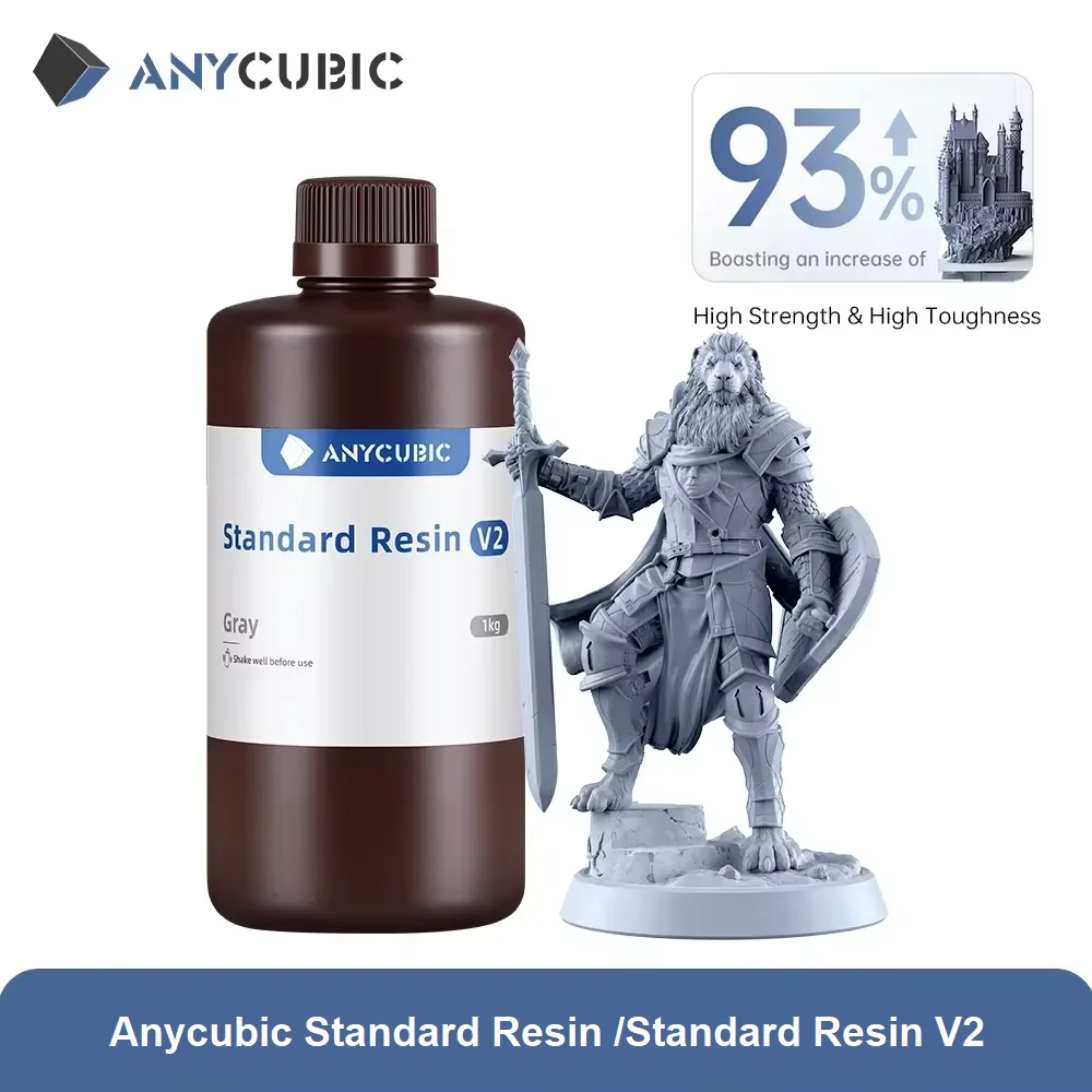 ANYCUBIC 광자 3D 프린터용 UV 표준 송진/표준 송진 V2, 모노 X 인쇄 재료 LCD, UV 민감성 일반 1kg, 405nm