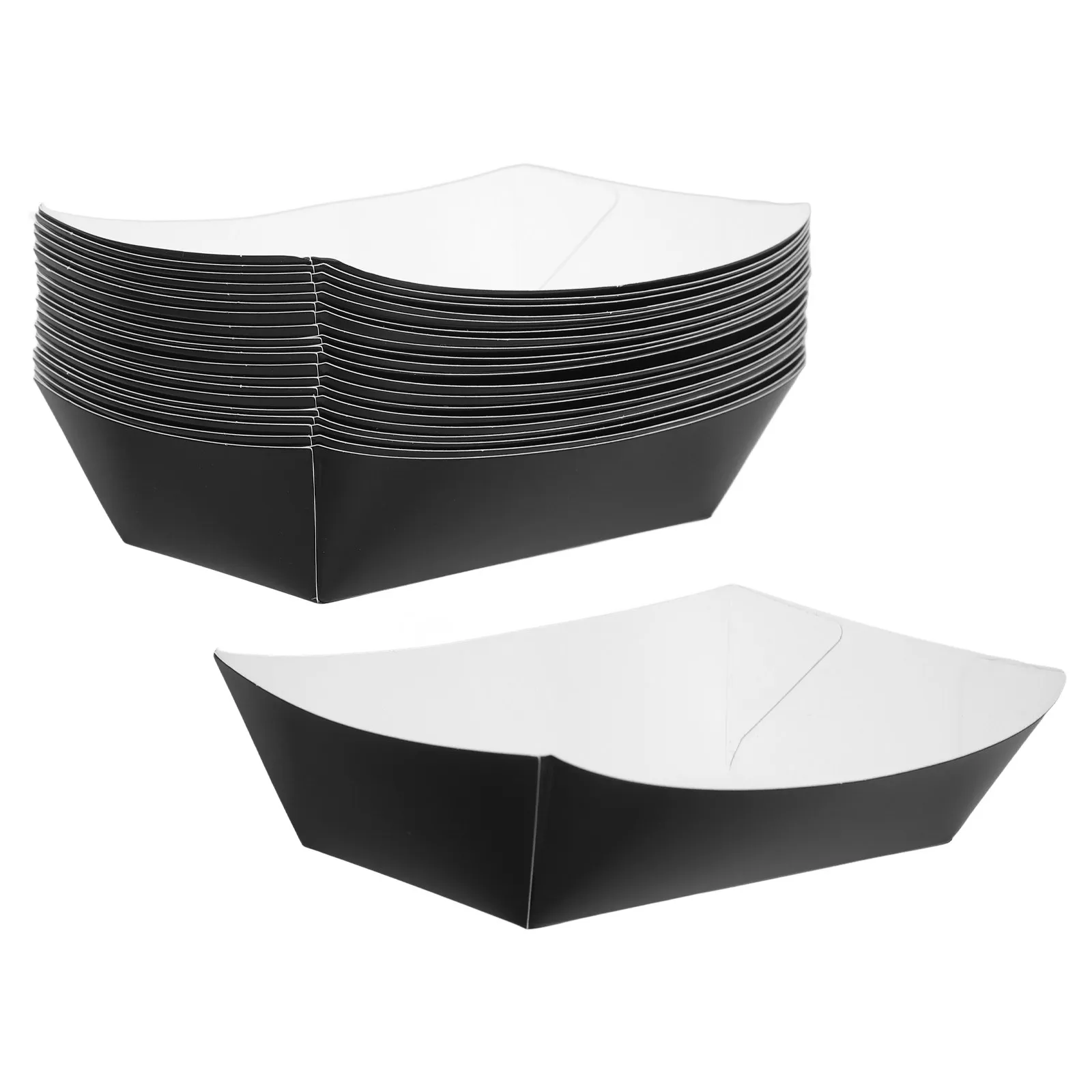 20Pcs Kraft Paper Boat Boxes Open Top Disposable Food Containers for Hot Dogs Chicken Wings Bbq Takeout Meal Prep Waterproof Oil