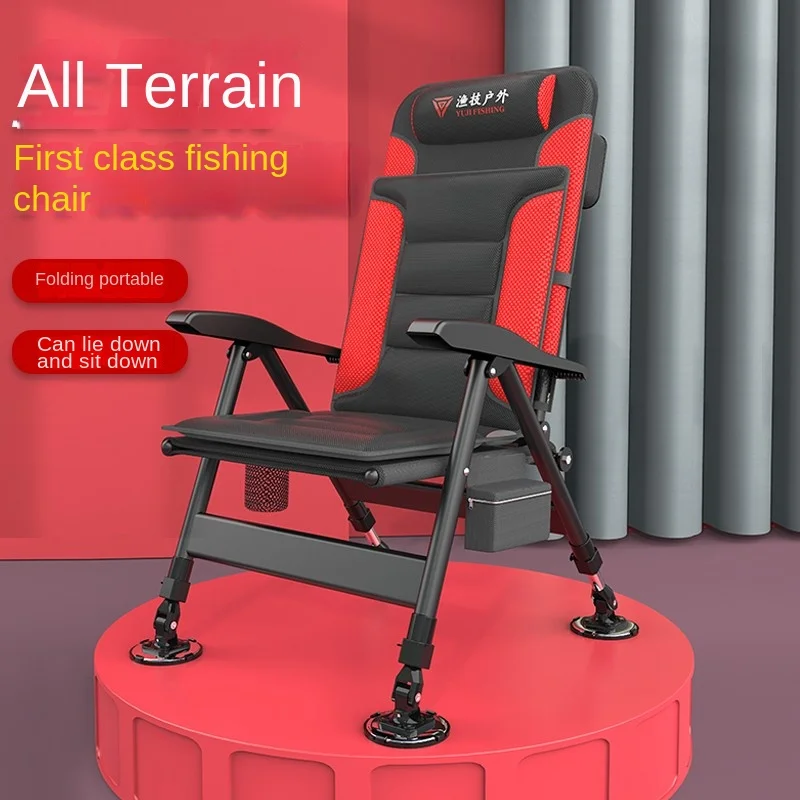 ZL Foldable and Portable Multi-Functional European Fishing Chair Thickened Reclining Wild Fishing Fishing Chair