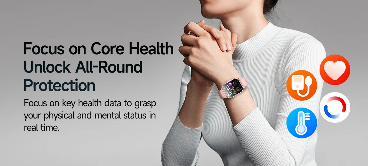 Neue Professionelle Gesundheits-Smartwatch Blutdruckmessung 2,01" AMOLED-Bildschirm Harnsäure Blutfette Taschenlampe Pflege-Smartwatch für Frauen – Detail 6