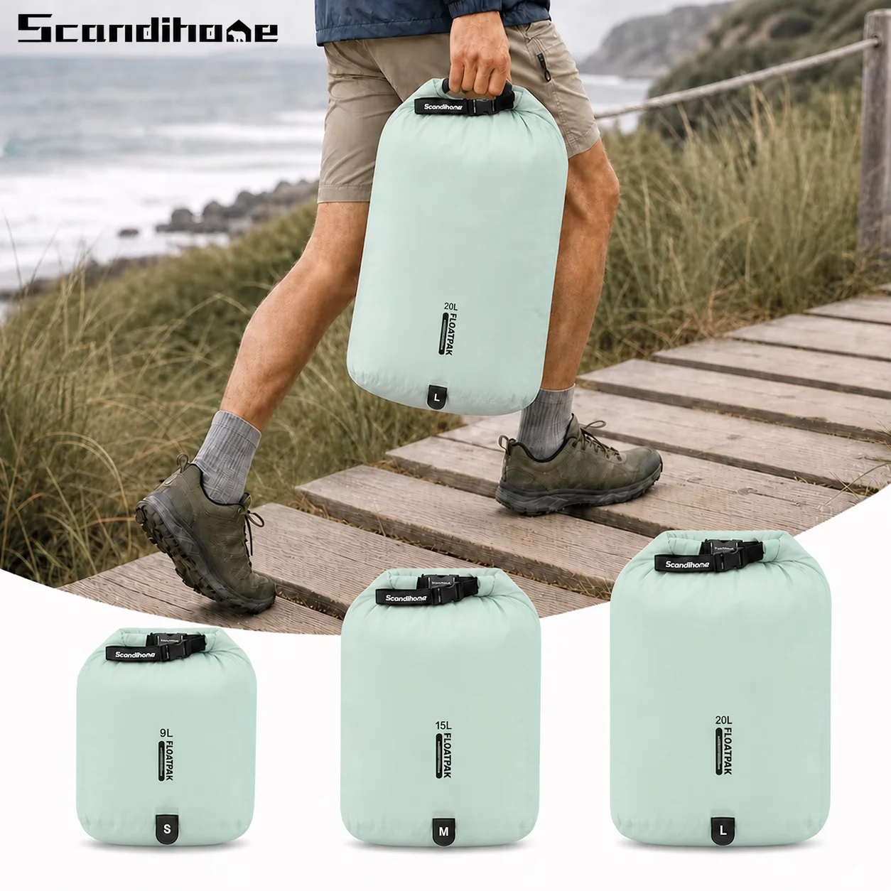 Ultraleichter wasserdichter Trockensack PU8000MM Schwimmen Camping Wandern Aufbewahrungstasche Reisegepäck-Organizer Kleidersack 9L 15L 20L