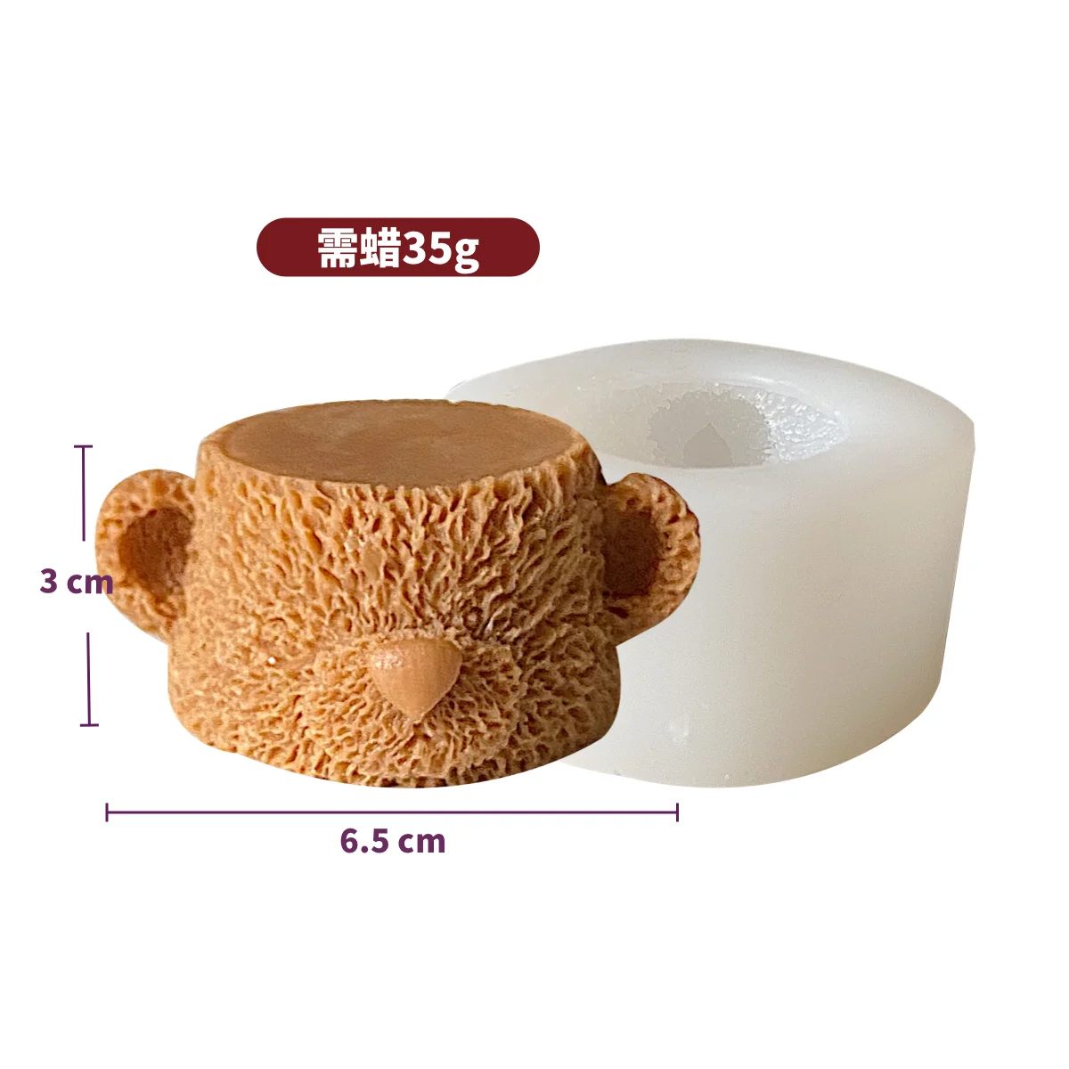 3D Bear Head Aromatherapy Candle Mold Chocolate Mousse Cake Decoration Plaster Soap Making Silicone Mold Candle Making Kit