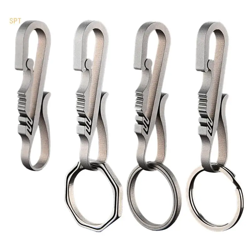 티타늄 합금 Carabiner 키 체인 클립 버클 야외 키 체인 클립 키 ​​홀더 빠른 교수형 후크 키 체인 도구 714F