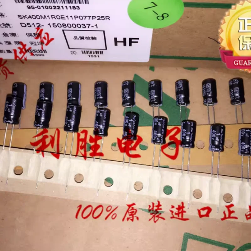 10PCS-100PCS 1UF 400V imported SUSCON Guankun electrolytic capacitor 400V1UF 6X11 SK from Taiwan