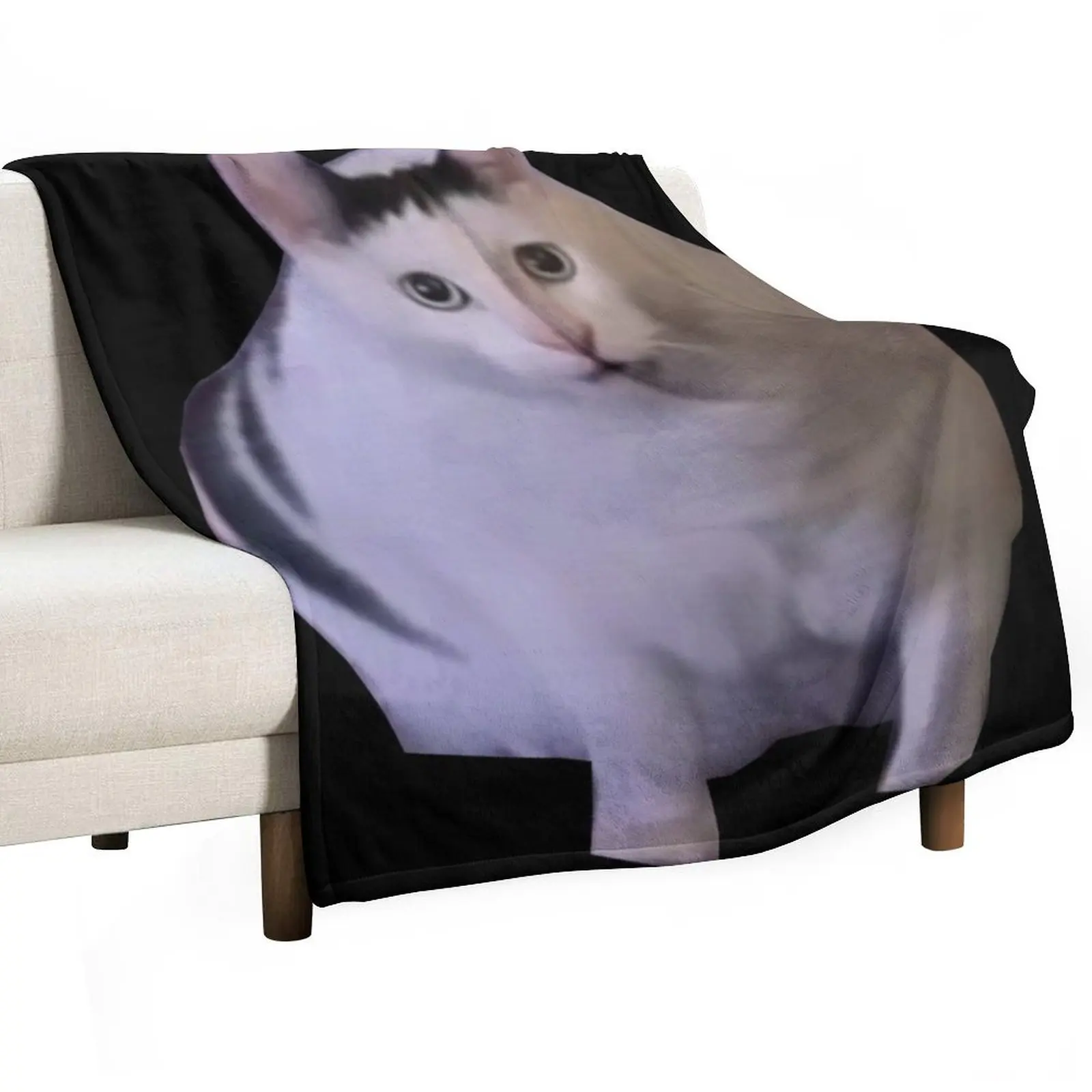 

Huh Cat Meme Throw Blanket Shaggy Furry Soft Blanket for Bedroom Living Room
