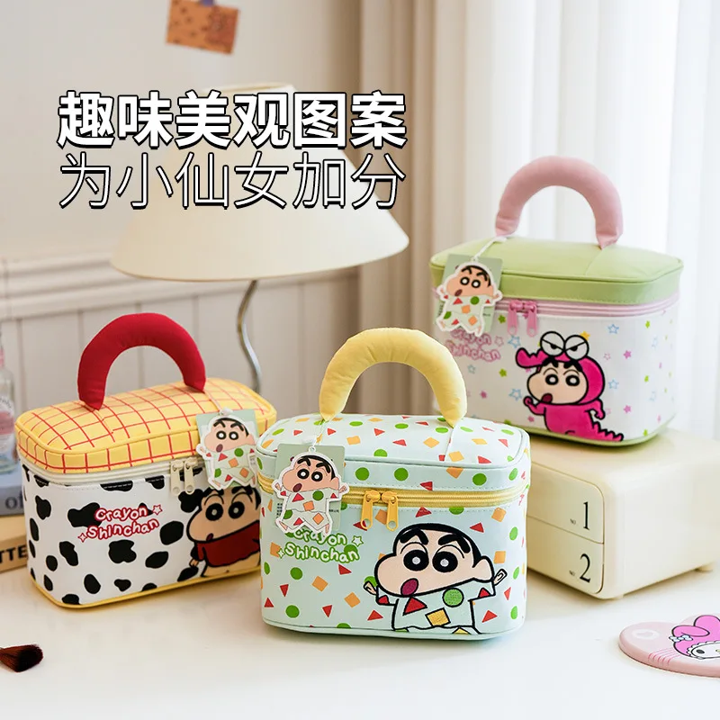 Crayon Shin-chan Cosmetic Bag Cartoon Makeup Bag Cute Large Capacity Kawaii Bags Travel Storage Bag Portable Handbag