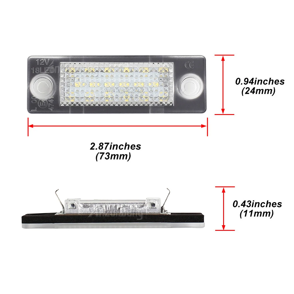 For VW Caddy Transporter T5 Passat Golf Touran Jetta for Skoda Canbus Led Rear Number License Plate Lights Auto Parking Lamps