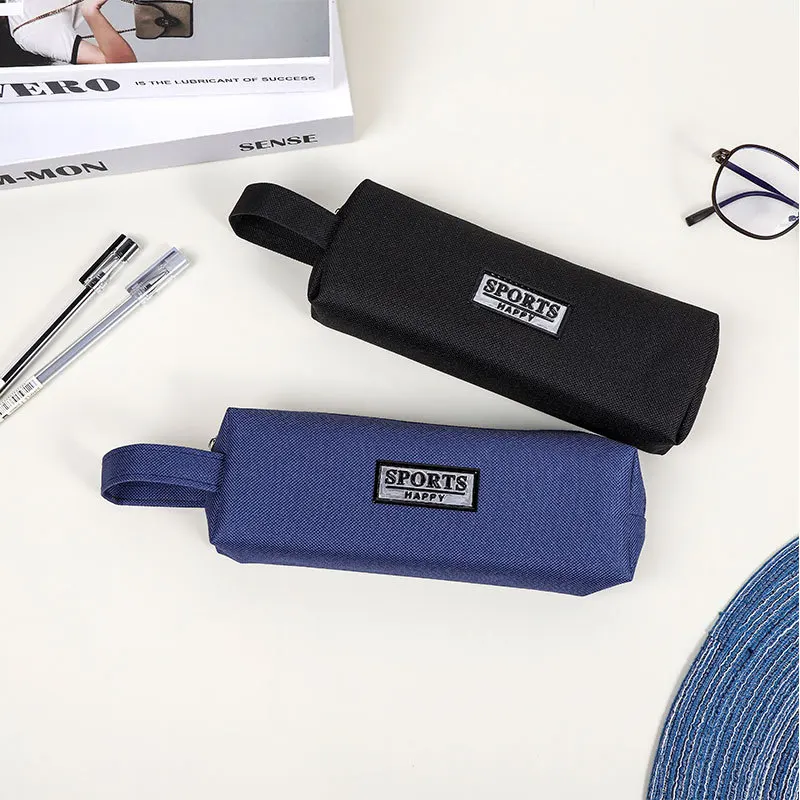 1Pc Kids Boy Pencil Case Simplicity Fashion Sport Style Student Pencil Case for Boy Girl Blue Black Color Stationery Storage Bag