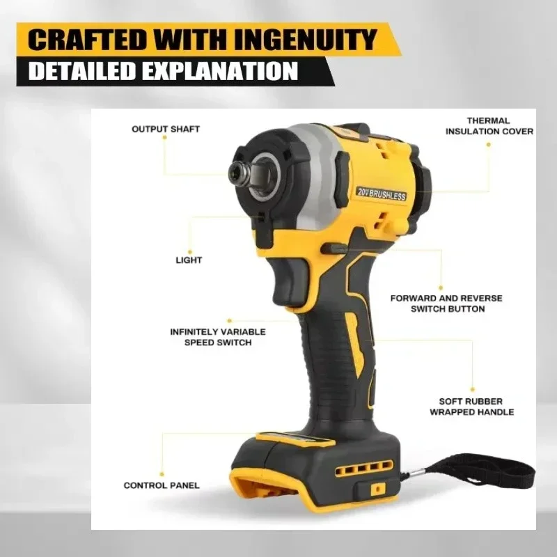 DCF850 充電式コードレス 20V コードレスインパクトレンチ、リチウム電池、デウォルトバッテリー対応電動工具