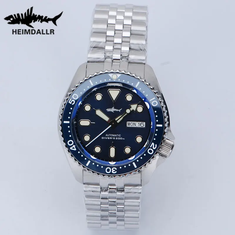 HEIMDALLR SKX007 Diver Mens Watches Date Sapphire Luminous 200M Water Resistance NH36 Automatic Mechanical Steel Mens Watches