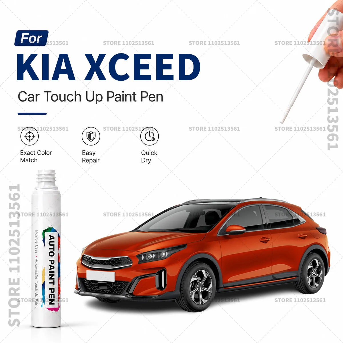 Car Paint Repair Marker Pen Quick Dry Scratch Remover Touch Up Coating Pen For Auto Accessories For KIA XCEED White Black Blue