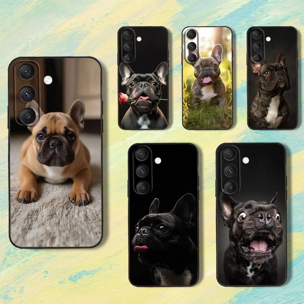 

F-French Bulldog C-cute Dog Phone Case For Samsung S25,S24,S10,S22,S21,S20,S23,Ultra,Plus,Lite,FE,Soft Silicone Black Cover