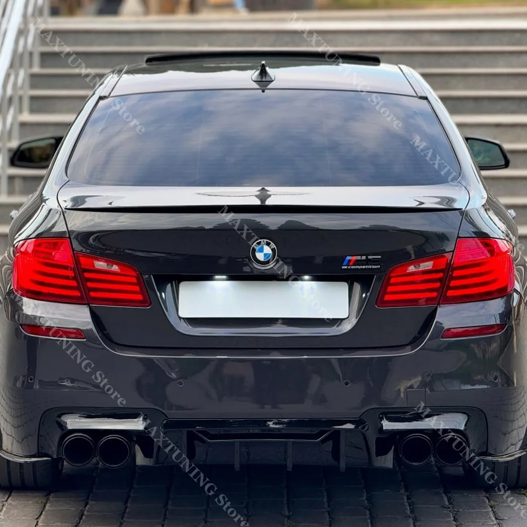 Комплект CS Style, диффузор для заднего бампера для BMW F10 F11 5 серии M Sport M5 2011-2016, спойлер, аксессуары, автомобильный сплиттер, глянцевый черный
