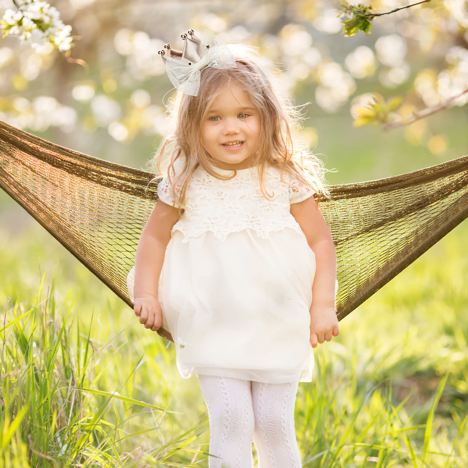 

Baby Crown Hair Clip Girls Mesh Bow Birthday Party Photography Hair Accessory Comfortable Lovely Charming Toddler Crown