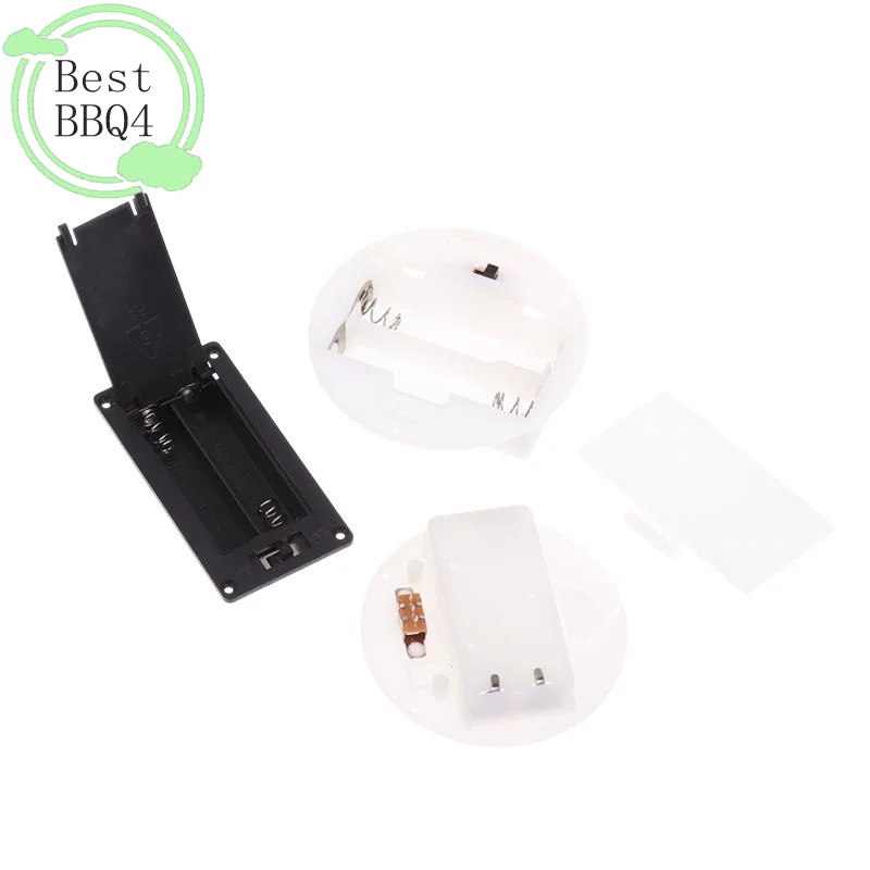 (BBQ4)1/5Pc 2 AAA/AA 3V Battery Case With Switch Cover Round Embedded Battery Holder Battery Storage Box Switch Socket Container