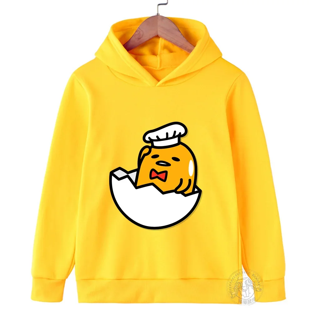 2024 New Cute Gudetama Hoodie Kids Spring/Autumn Clothes Girls Sweatshirts Spring Boys Long Sleeves Hoodies Cartoon Hooded Tops