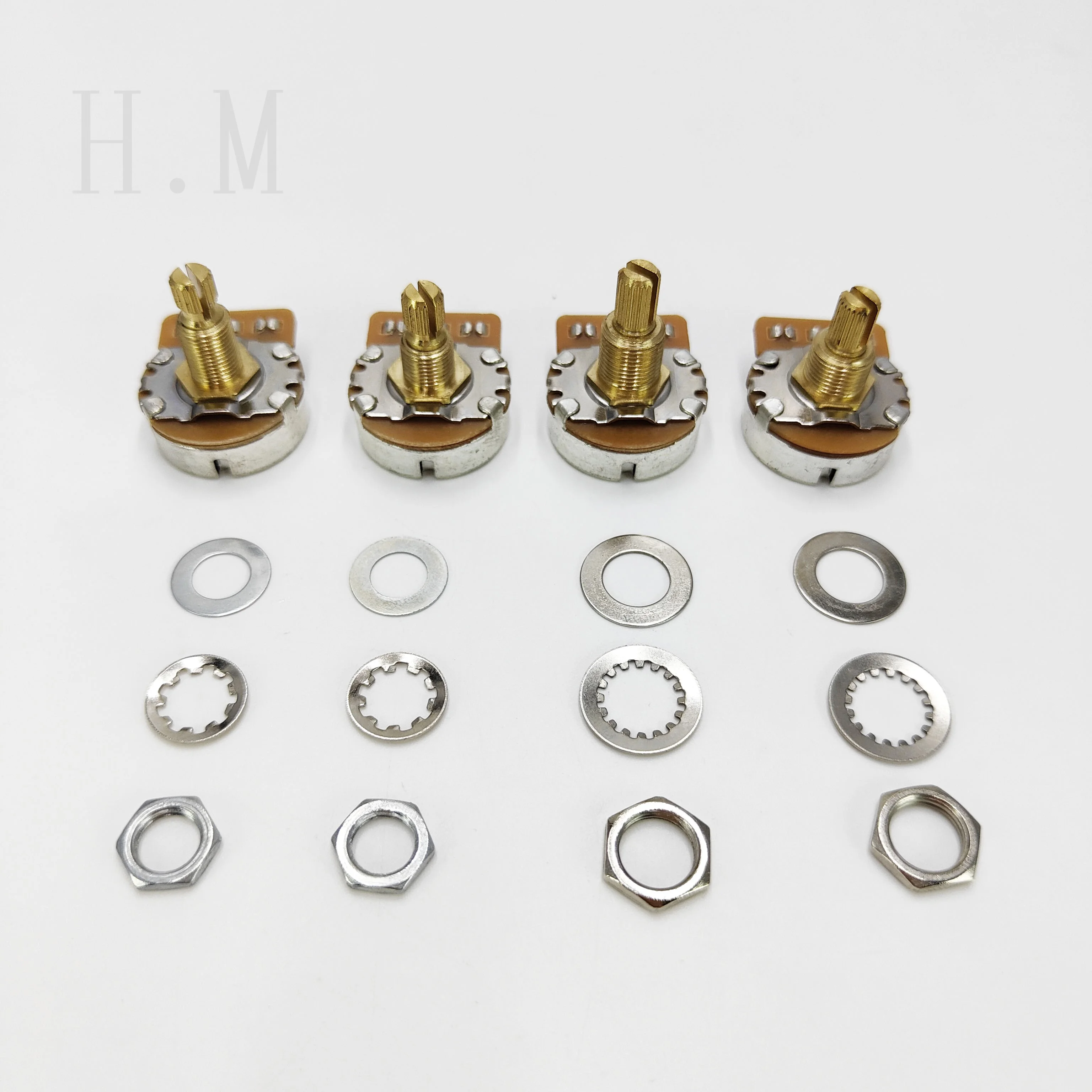 All-copper through mandrel potentiometer A250k500k B250k500k Copper shaft electronic knob potentiometer Guitar accessories