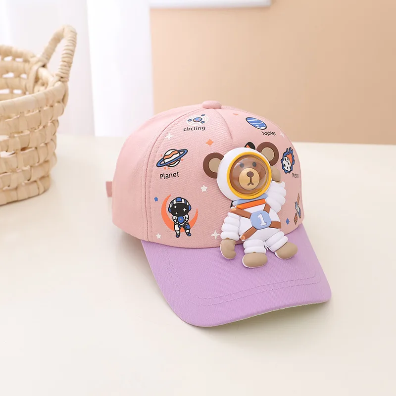 Cartoon Toddler Baby Boy Girl Baseball Caps Space Bear Astronaut Hats New Children Cap Fashion Adjustable Boy Girl Snapback Hat