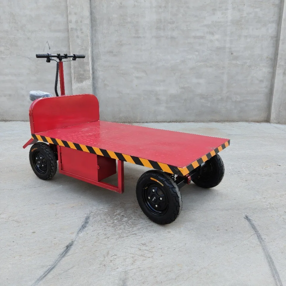 ^For Small electric flatbed truck factory express workshop tractor agricultural four-wheel transporter wholesale trolley pulling