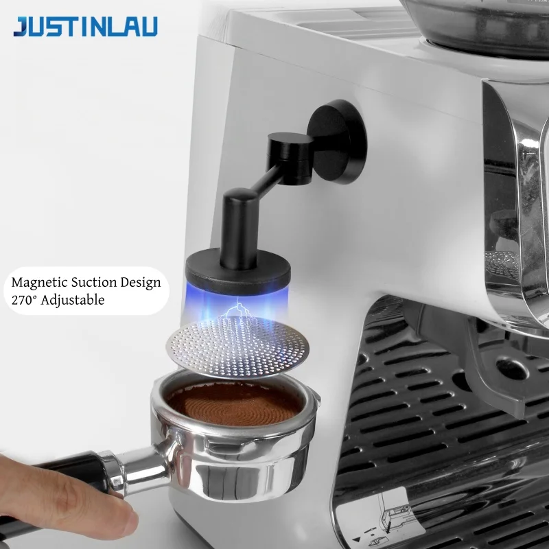 JUSTINLAU Magnetic Puck Screen Holder 270° Adjustable Coffee Tool Rack No Installation Automatic adsorption Coffee Machine Tools