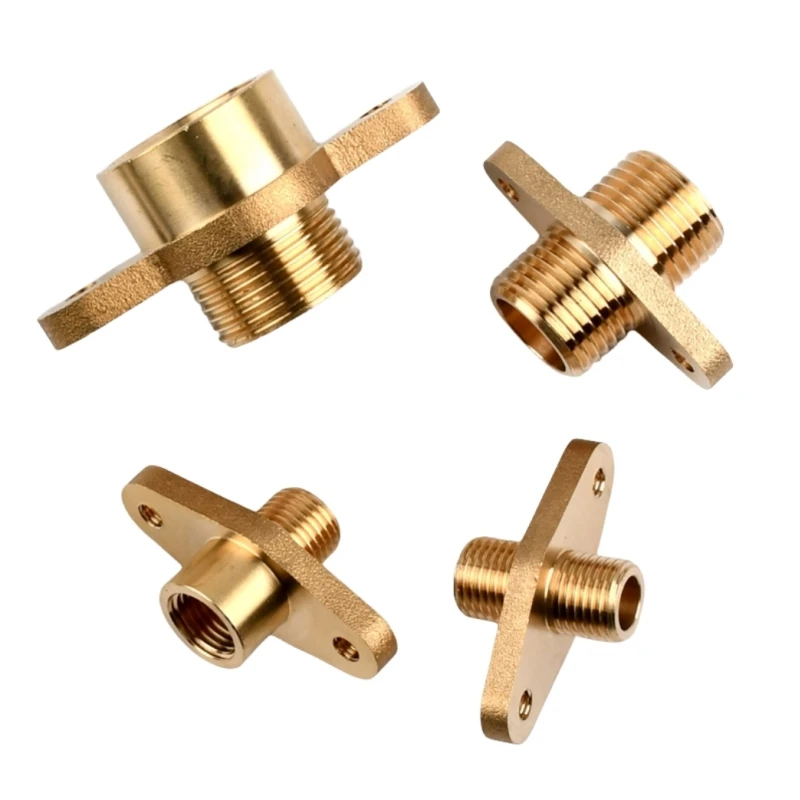 1/4 3/8 1/2 3/4 1 Inch Brass Water Pipe Accessories Copper Male/Female Thread Flange fixed Ear Joint Drinking Fountain Connector