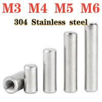 Pasador cilíndrico de rosca interna, herramienta de posicionamiento cilíndrico con orificio, acero inoxidable 304, M3, M4, M5, GB120, M6